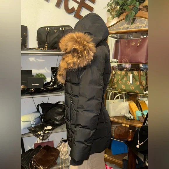 🖤Gorgeous Great USED Condition S Mackage Montreal Down Filled Fur Leather Coat - Picture 8 of 14